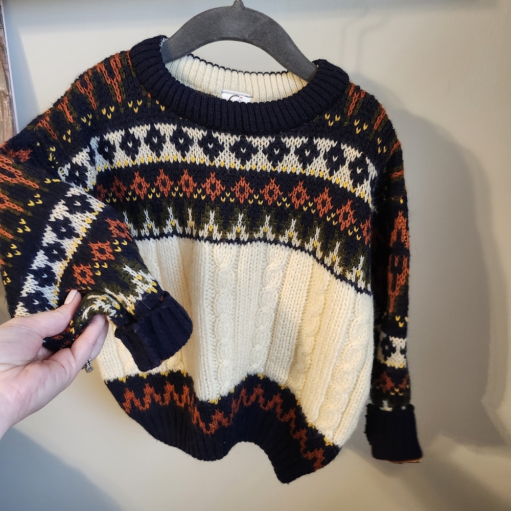 Cozy Multicolor Knit Fair Isle Sweater Size 5 Years